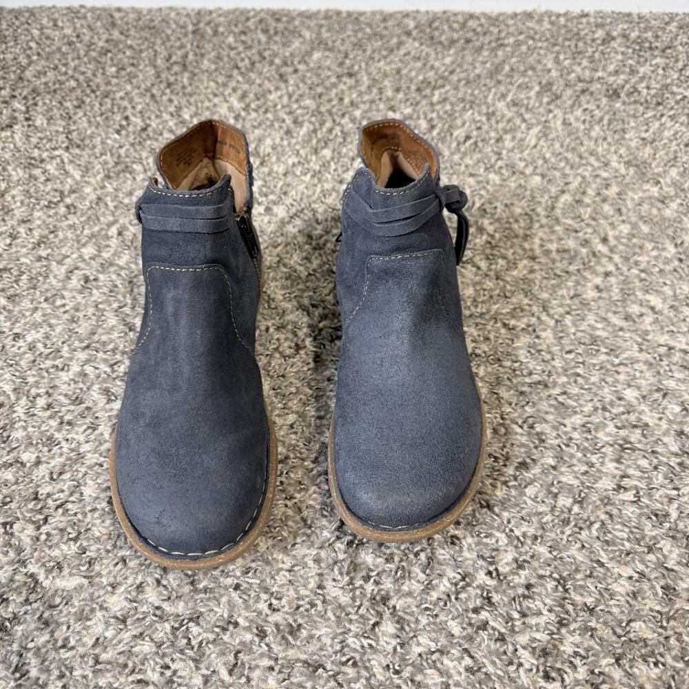 BORN Women's Tarkiln Ankle Boots Navy Blue Suede Leather Tassel Size 9 New - Picture 5 of 7